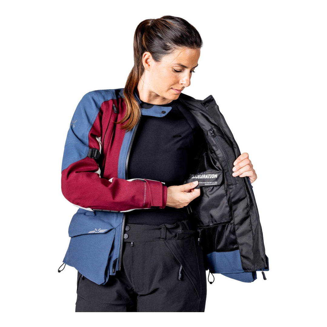 iXS Damen Tourster-STX 1.0 Laminatjacke weinrot-blau-cool grey