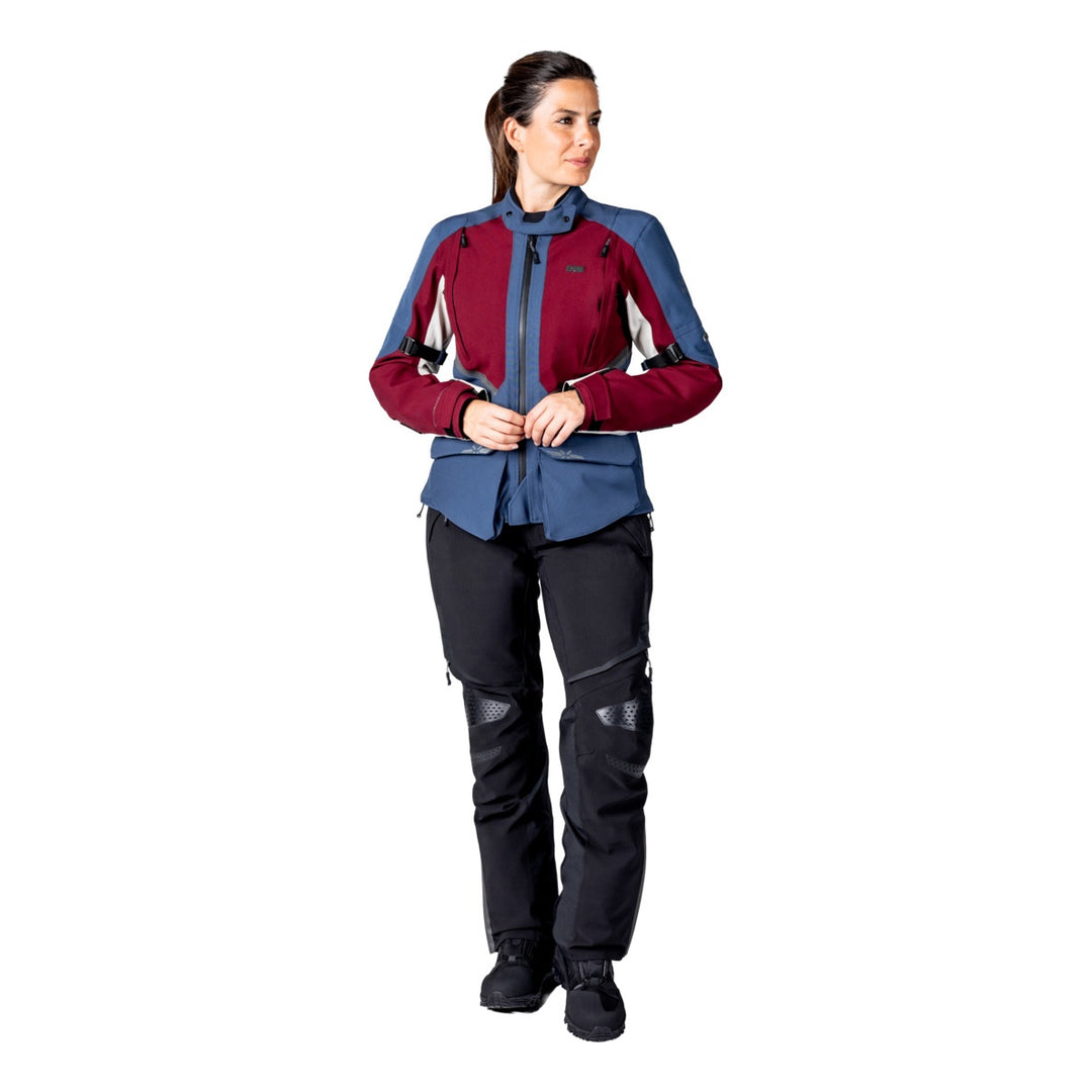 iXS Damen Tourster-STX 1.0 Laminatjacke weinrot-blau-cool grey