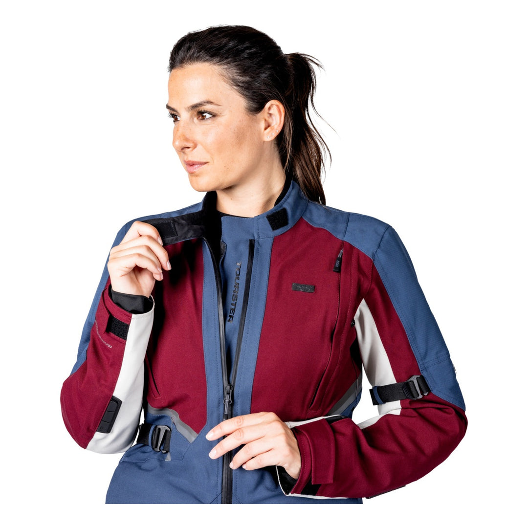 iXS Damen Tourster-STX 1.0 Laminatjacke weinrot-blau-cool grey