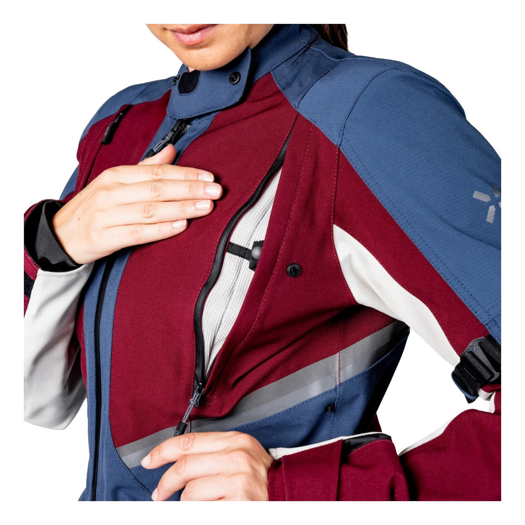 iXS Damen Tourster-STX 1.0 Laminatjacke weinrot-blau-cool grey