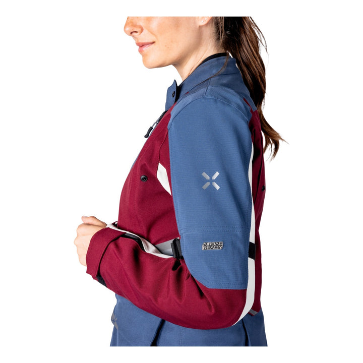 iXS Damen Tourster-STX 1.0 Laminatjacke weinrot-blau-cool grey