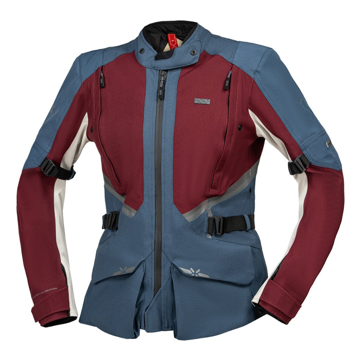 iXS Damen Tourster-STX 1.0 Laminatjacke weinrot-blau-cool grey