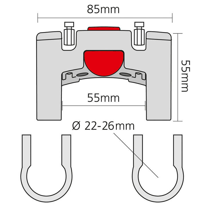 KLICKfix Lenker Adapter Standard – für Lenker Ø 22–26 mm