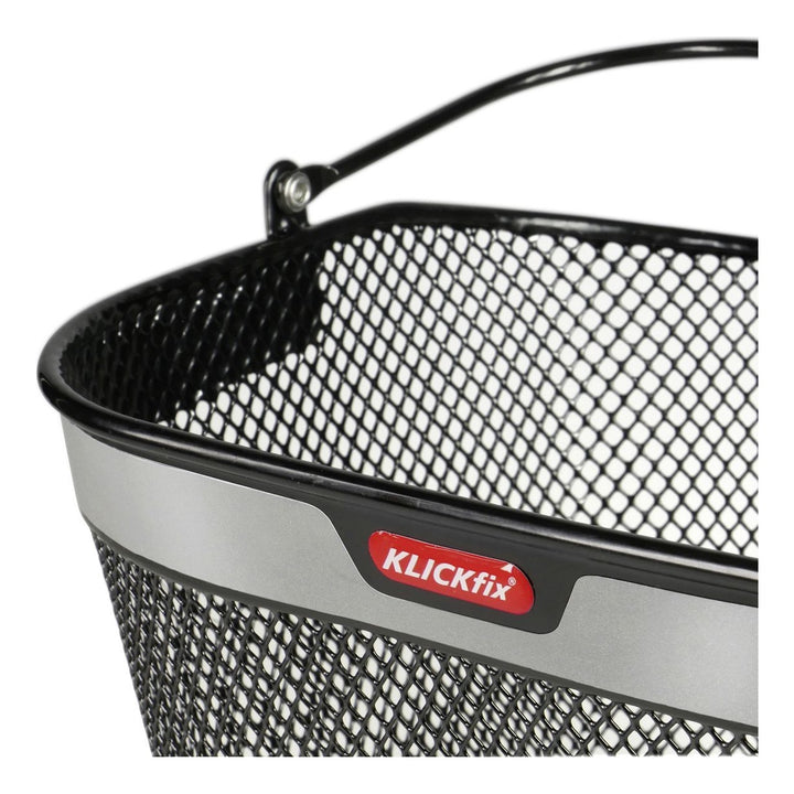Klickfix Lenkerkorb UNI REFLECT schwarz mit Reflektorband mit Platte 16L 