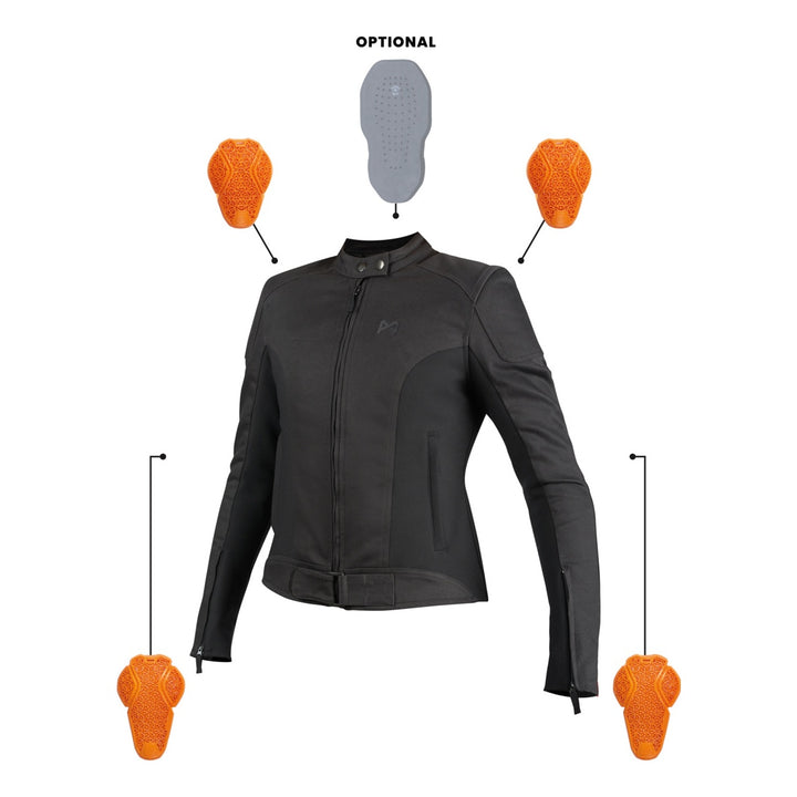 Pando Moto Jacke Luna AAA Denim Damen schwarz