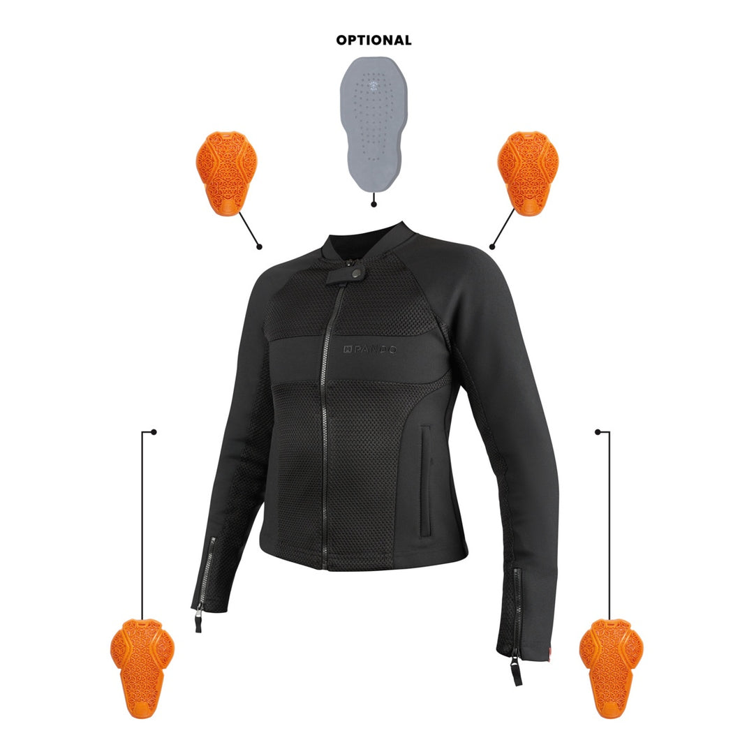 Pando Moto Jacke Stealth AAA Damen schwarz