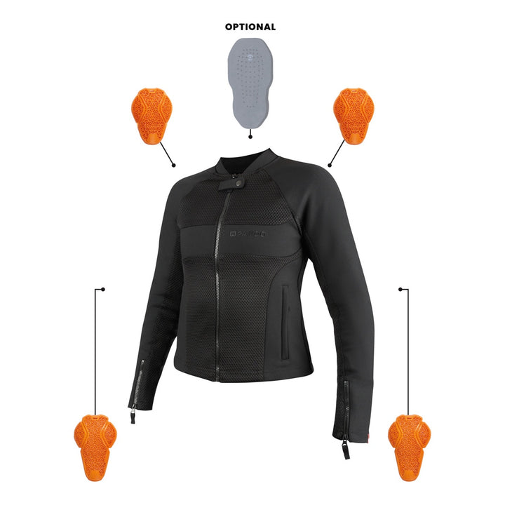 Pando Moto Jacke Stealth AAA Damen schwarz