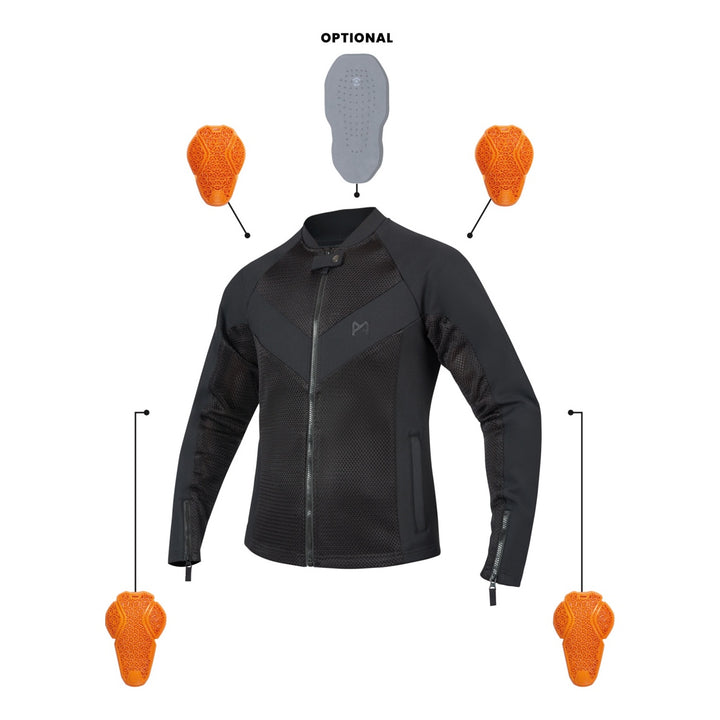 Pando Moto Jacke Stealth AAA schwarz