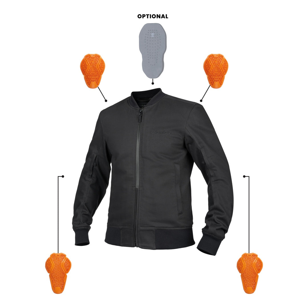 Pando Moto Jacke Ventura AA Denim Bomber schwarz