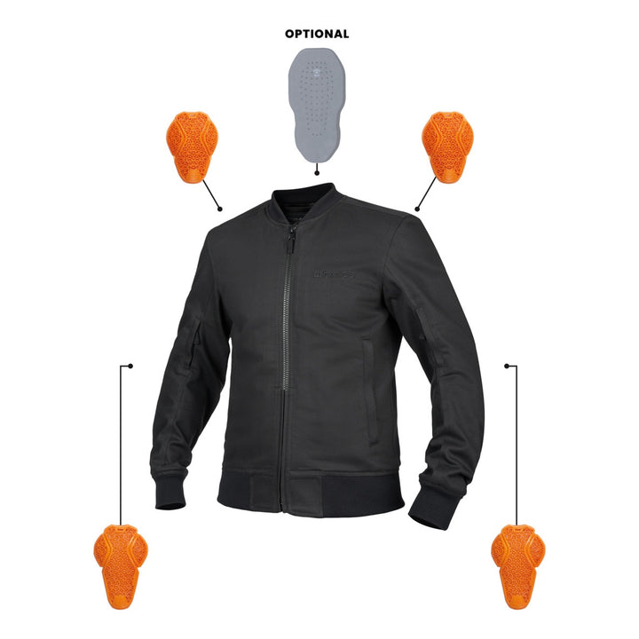 Pando Moto Jacke Ventura AA Denim Bomber schwarz