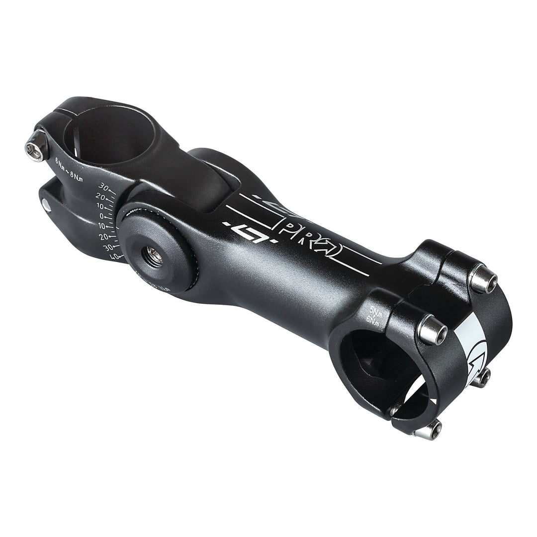 PRO Bike Gear PRO Vorbau Verstellbar -30° bis +40° 1 1/8" 31.8x 110 mm Alu schwarz