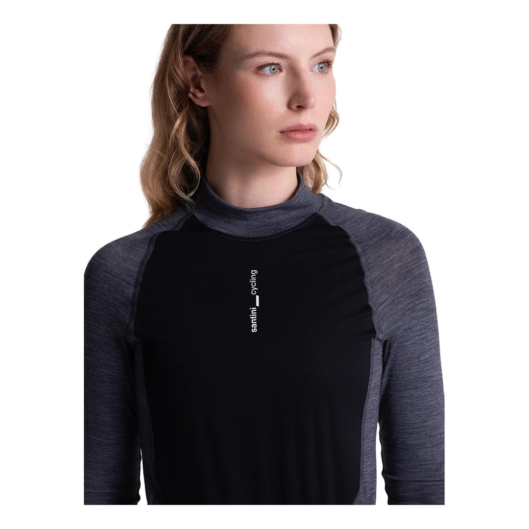 Santini Funktionsshirt langarm Power Shield Wool unisex Grau