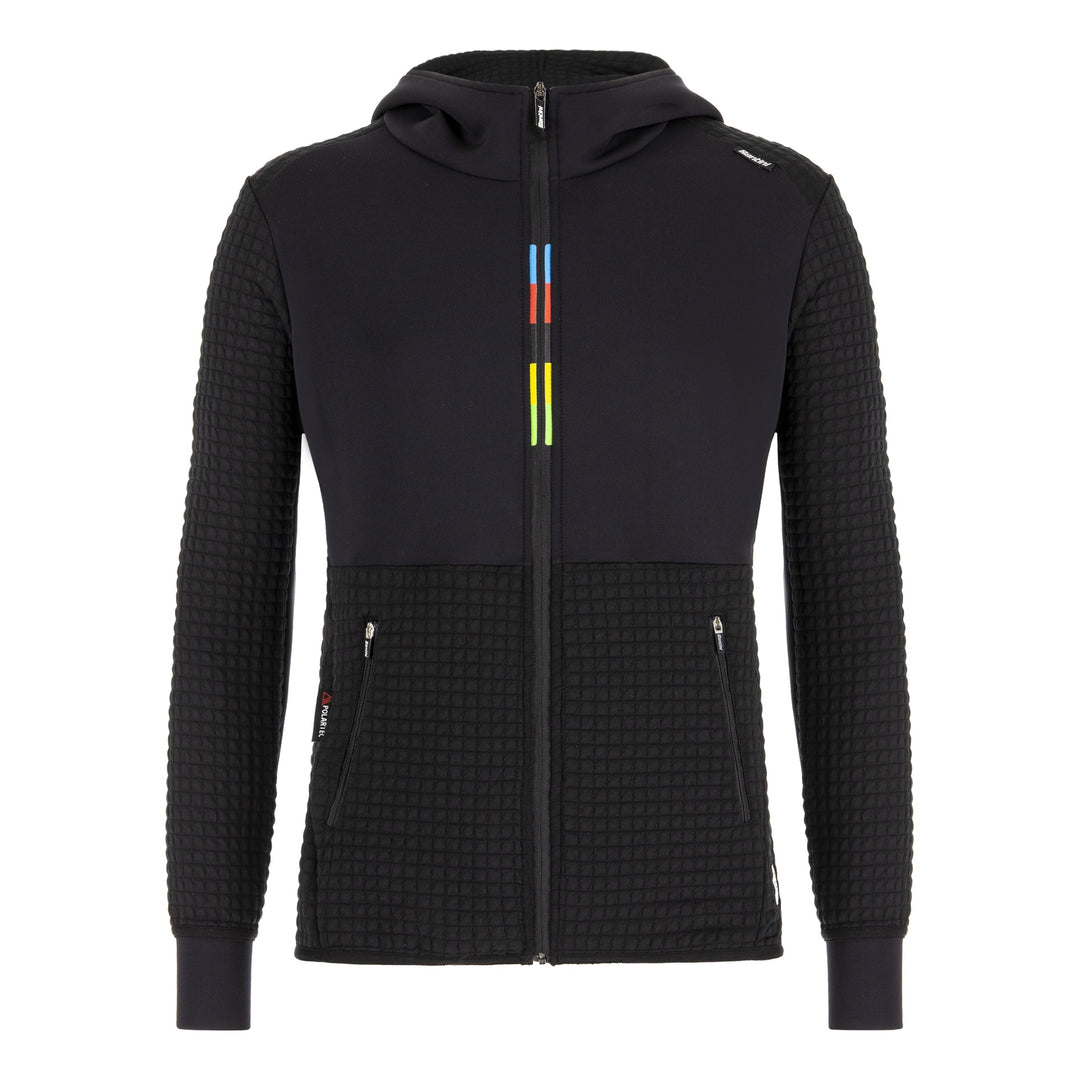 Santini Hoodie UCI Rainbow World Champion Groove Schwarz