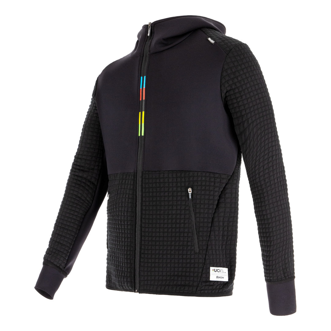 Santini Hoodie UCI Rainbow World Champion Groove Schwarz