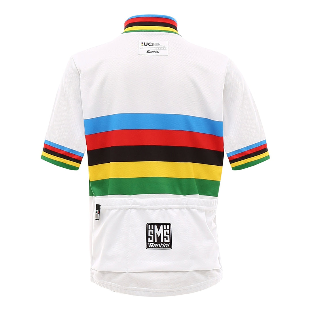 Santini Kurzarmtrikot UCI Rainbow World Champion Kids Weiss
