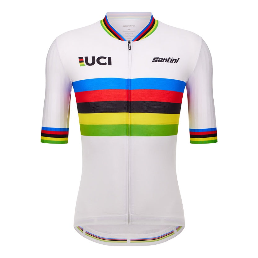 Santini Kurzarmtrikot UCI Rainbow World Champion Unisex Weiss