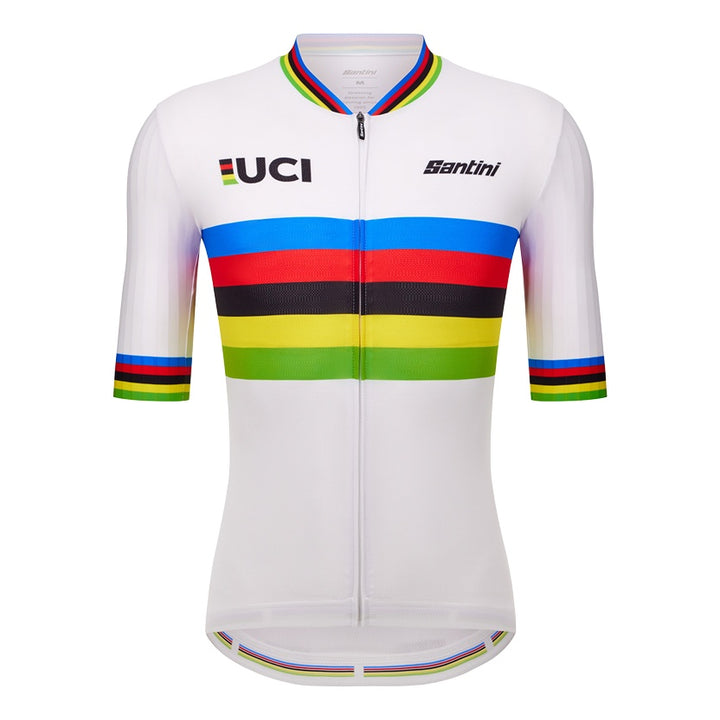 Santini Kurzarmtrikot UCI Rainbow World Champion Unisex Weiss