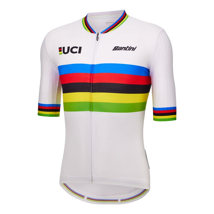 Santini Kurzarmtrikot UCI Rainbow World Champion Unisex Weiss
