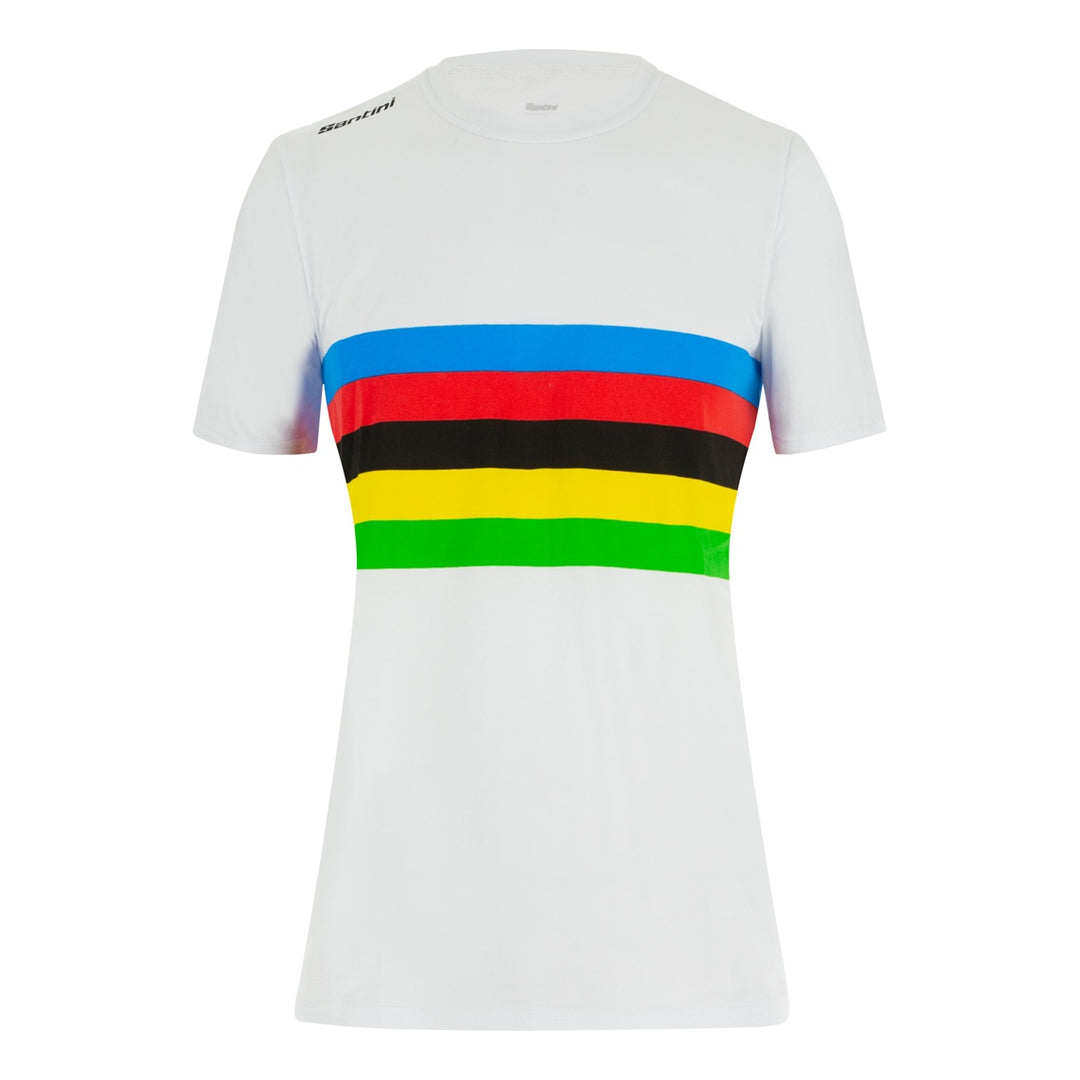 Santini T-Shirt UCI Rainbow World Champion Damen Weiss