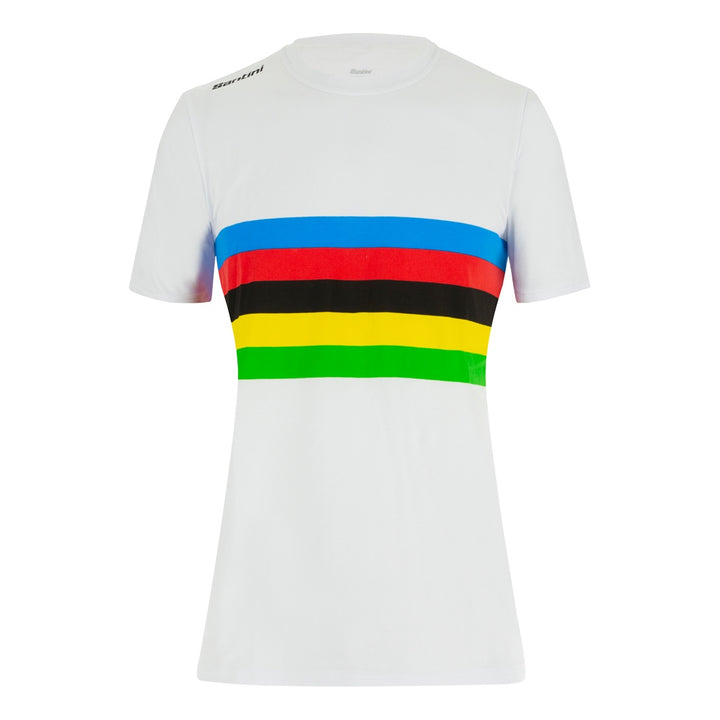 Santini T-Shirt UCI Rainbow World Champion Damen Weiss