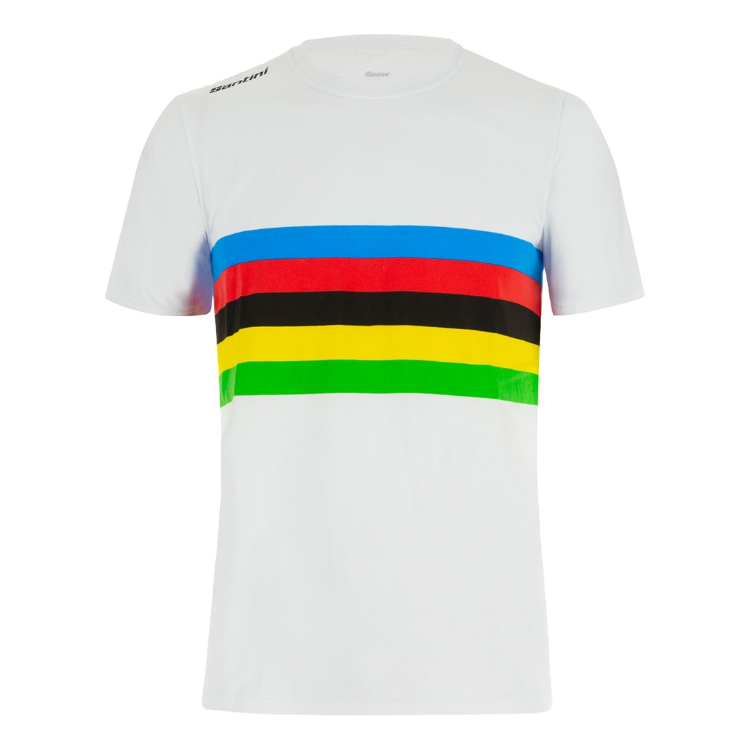 Santini T-Shirt UCI Rainbow World Champion Kids Weiss
