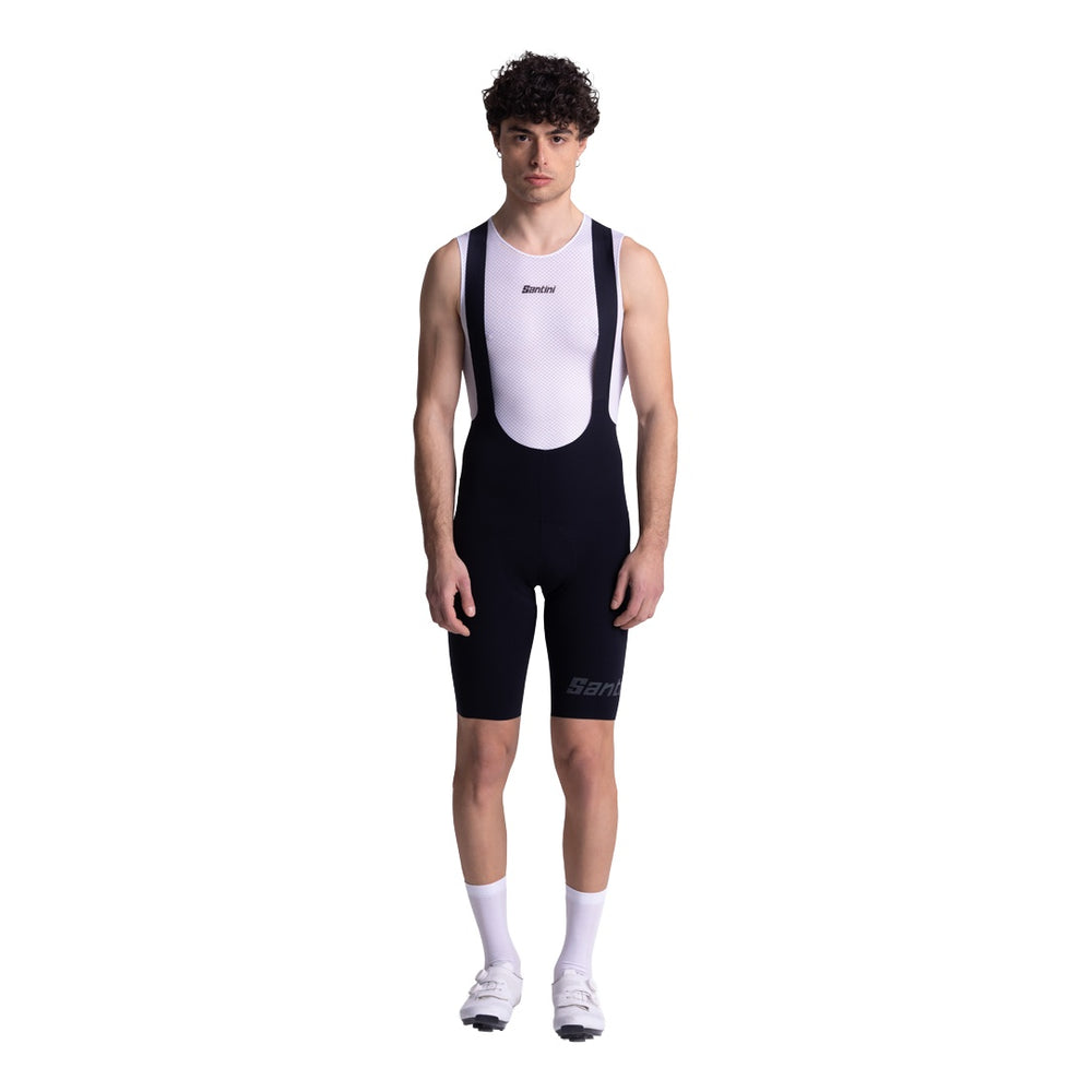Santini Trägerhose kurz Unico Edge Herren Schwarz