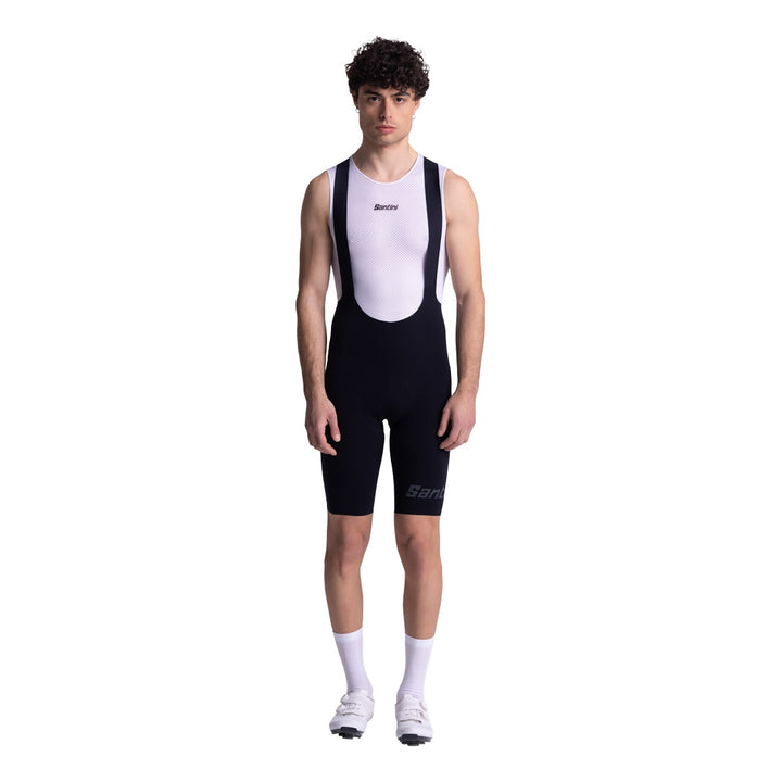 Santini Trägerhose kurz Unico Edge Herren Schwarz