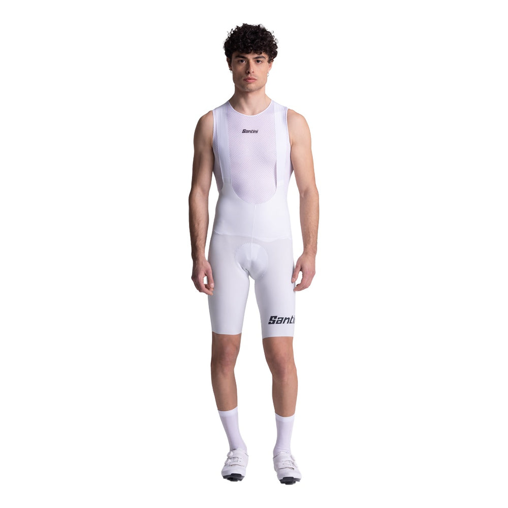 Santini Trägerhose kurz Unico Edge Herren Weiss