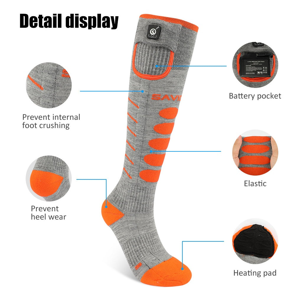 SAVIOR Ski Socks Bluetooth Montreal grau/orange