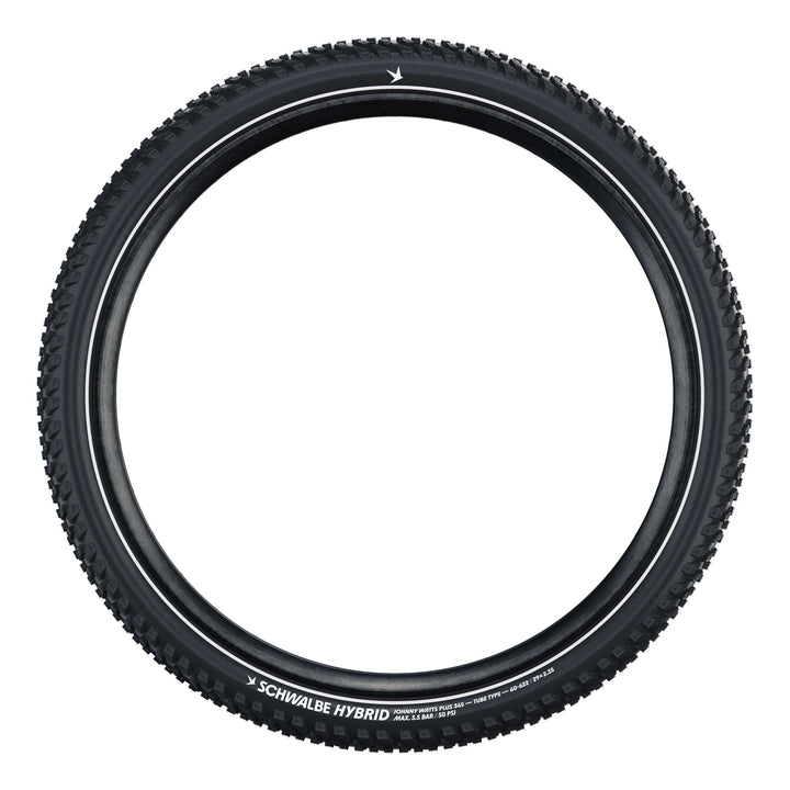 Schwalbe Pneu Hybrid 365 Johnny Watts Plus 27.5x2.60 Addix Falt mit Reflexstreifen black