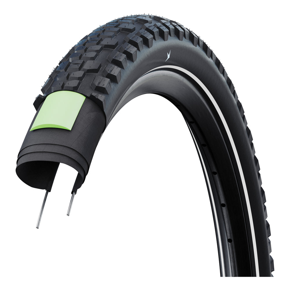 Schwalbe Pneu Hybrid Johnny Watts Plus 29x2.60 Addix Green Starr mit Reflexstreifen black Radial black