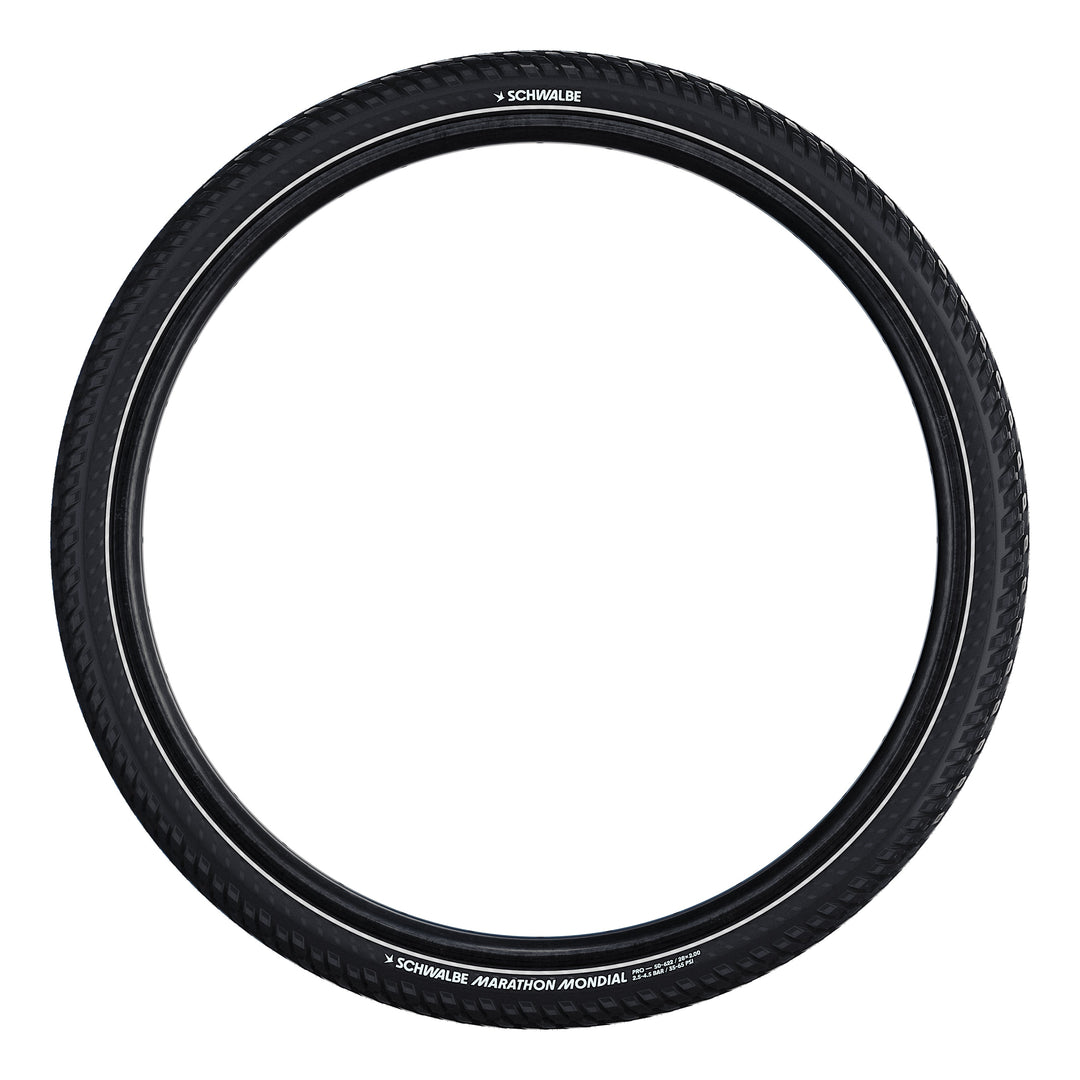 Schwalbe Pneu Marathon Mondial 700x47C Pro Falt mit Reflexstreifen black