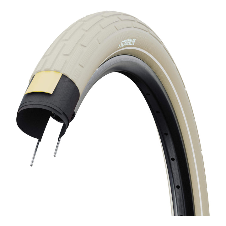 Schwalbe Pneu Motion Fat Frank 27.5x2.35 Starr mit Reflexstreifen creme