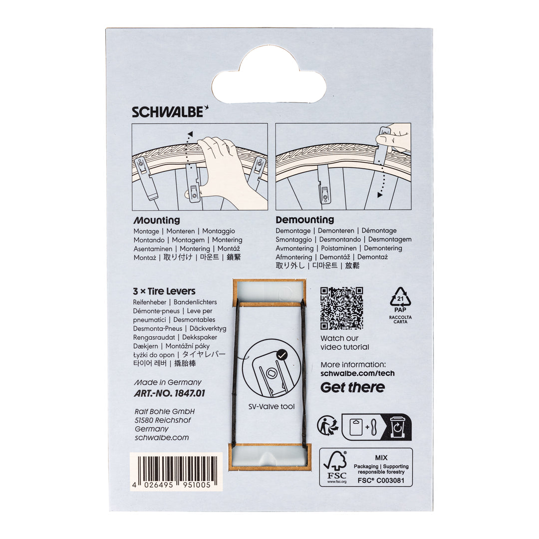 Schwalbe Pneuhebel Set à 3 Stk. skyblue