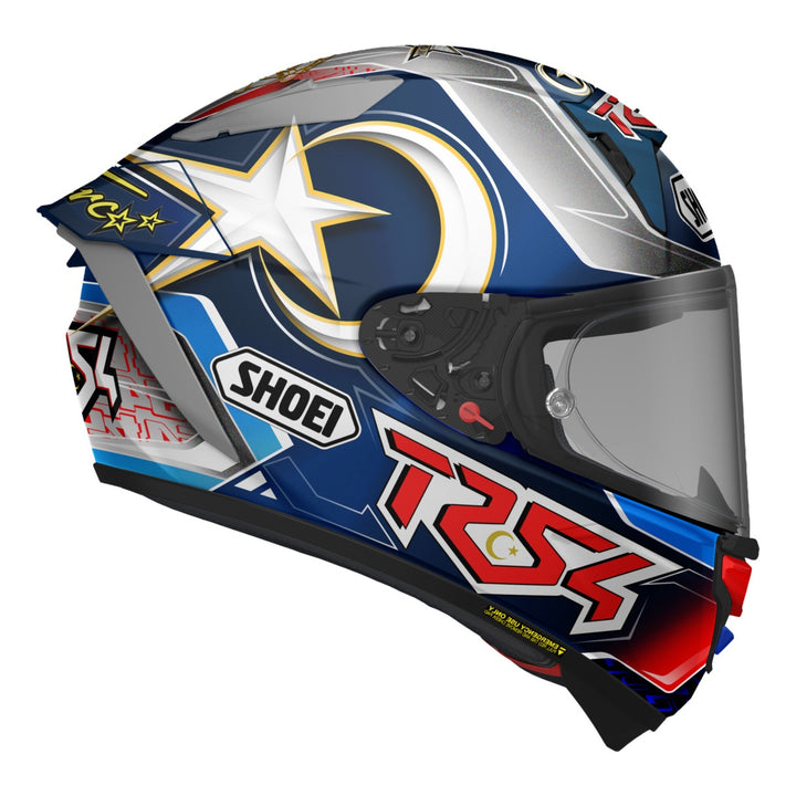 SHOEI Integralhelm X-Spirit Pro Toprak blau-rot-weiss