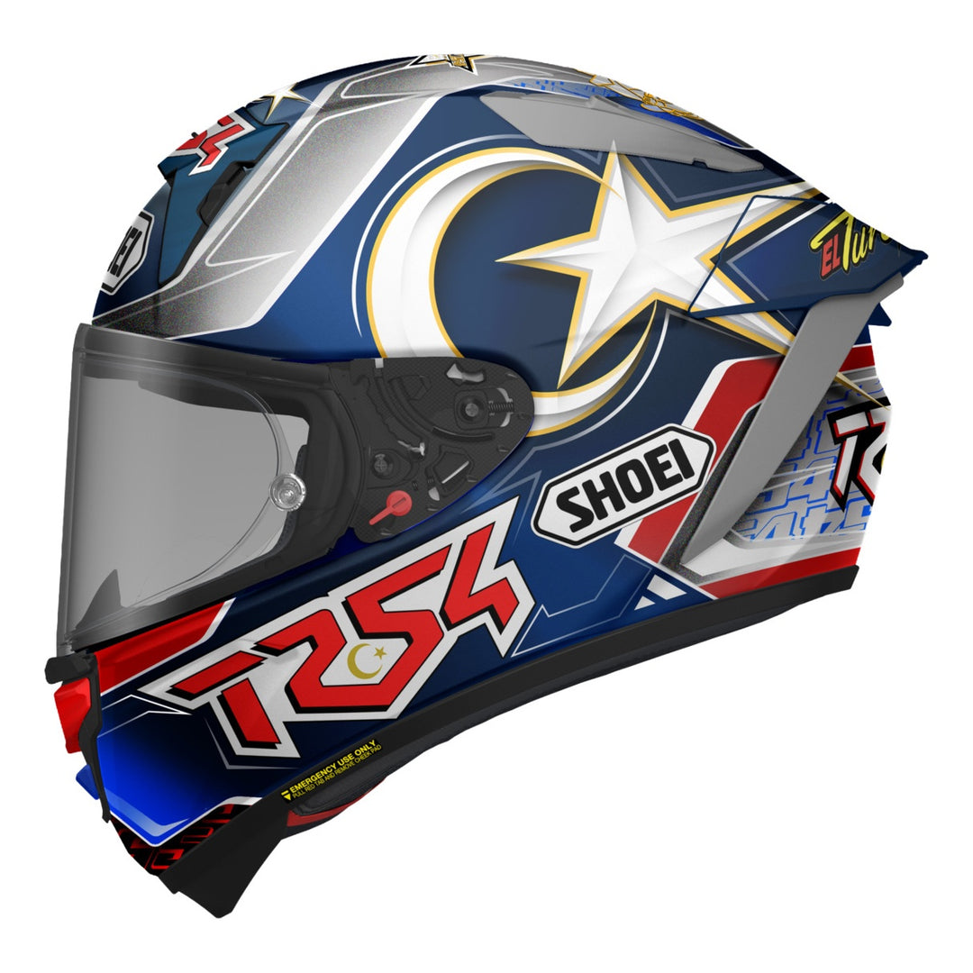 SHOEI Integralhelm X-Spirit Pro Toprak blau-rot-weiss