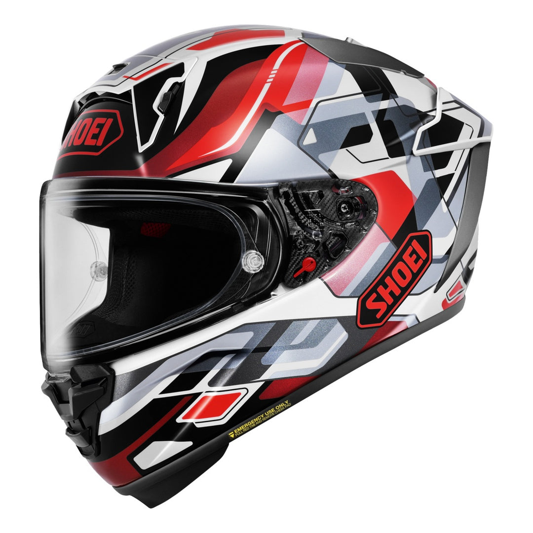 SHOEI Integralhelm X-Spirit Pro Valion TC-1, weiss-rot-schwarz