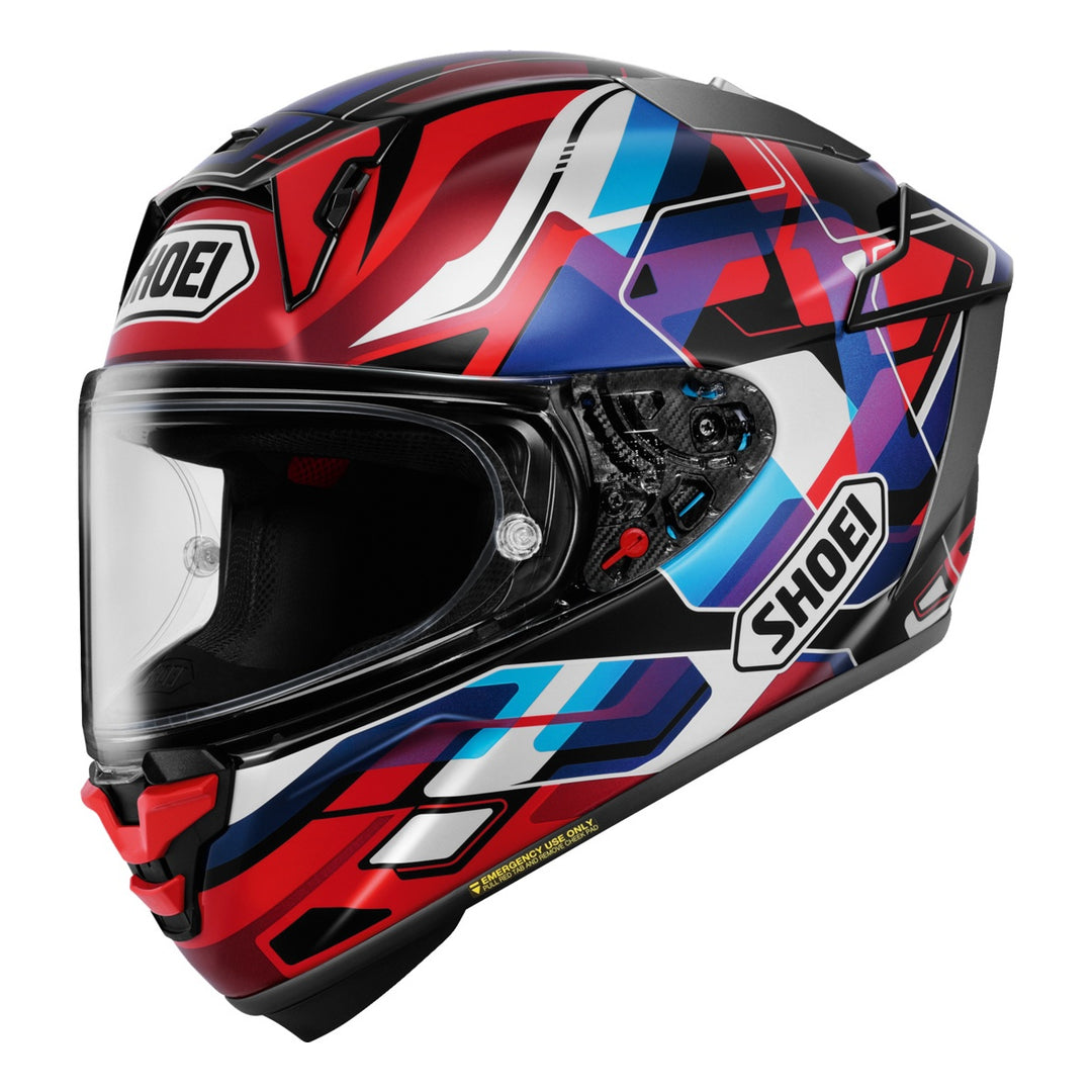 SHOEI Integralhelm X-Spirit Pro Valion TC-10, rot-blau-weiss