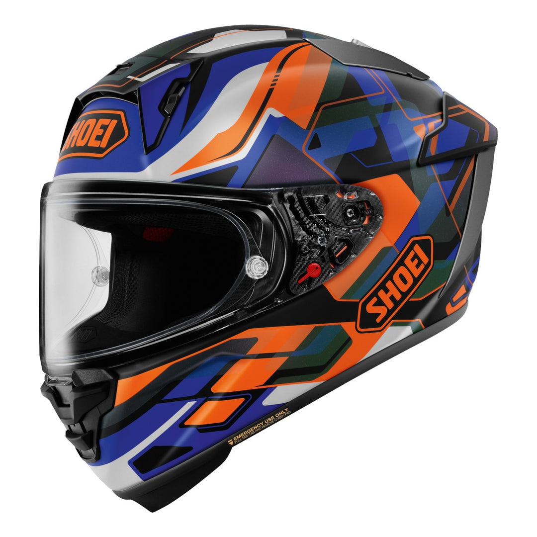 SHOEI Integralhelm X-Spirit Pro Valion TC-8, blau-orange-weiss
