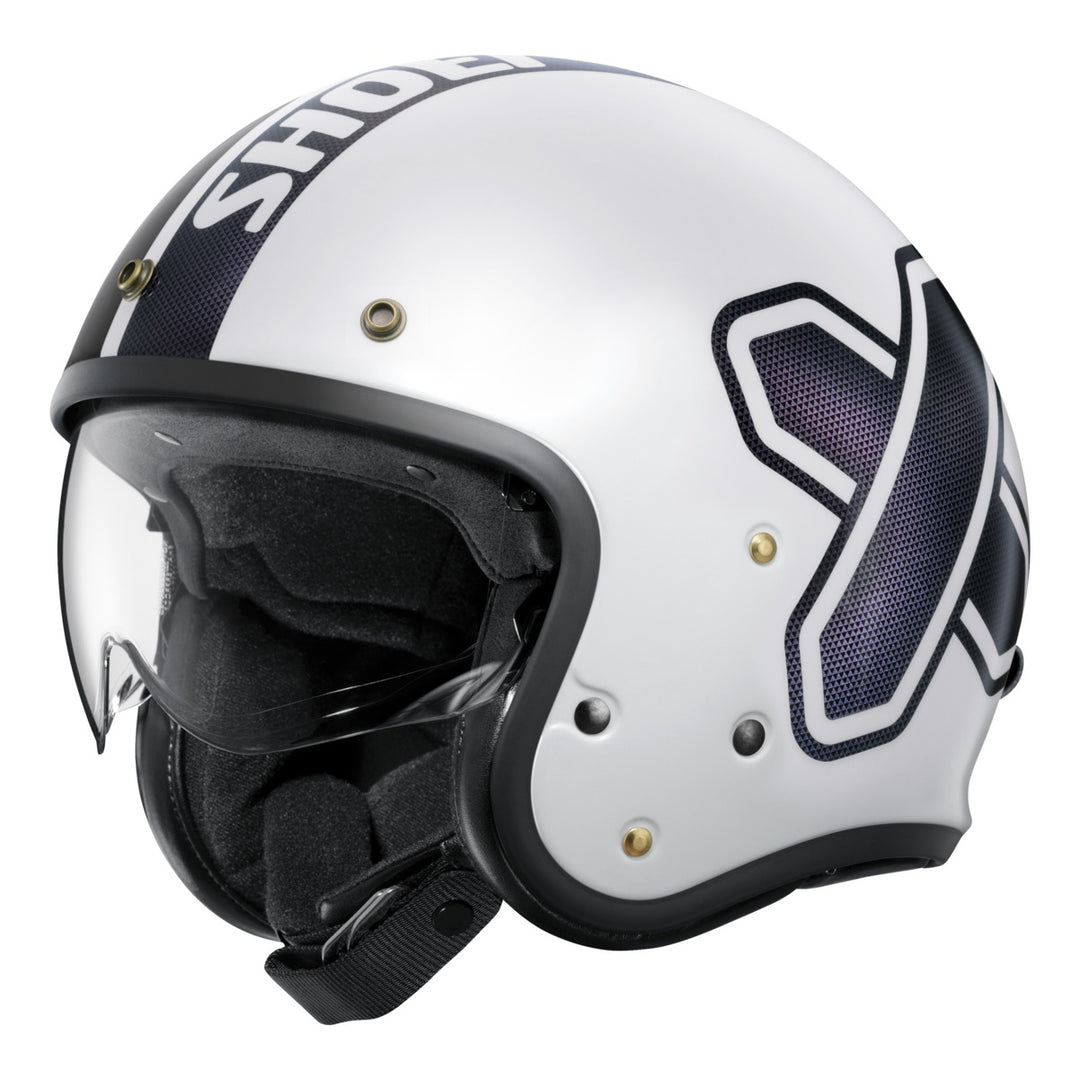 SHOEI Jethelm J-O 2 Cross Logo 2 TC-6, weiss-schwarz