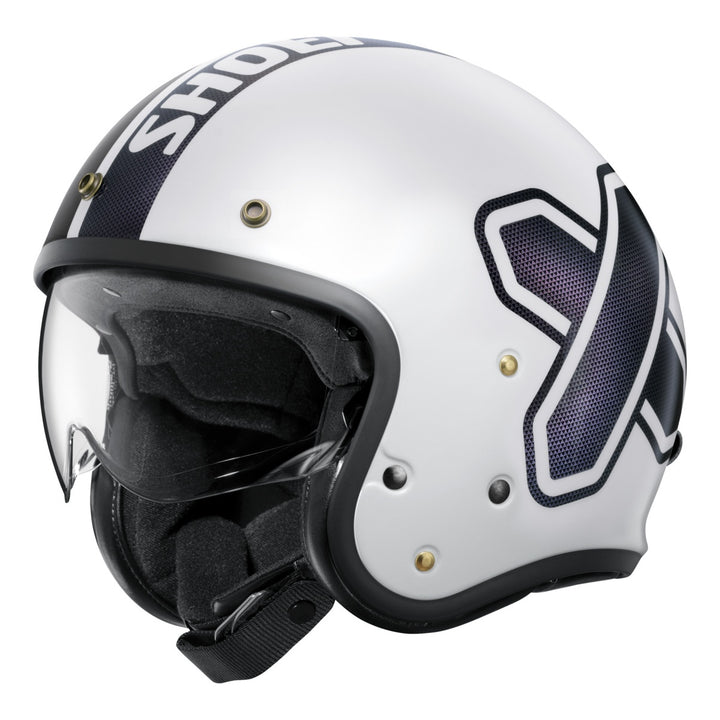 SHOEI Jethelm J-O 2 Cross Logo 2 TC-6, weiss-schwarz