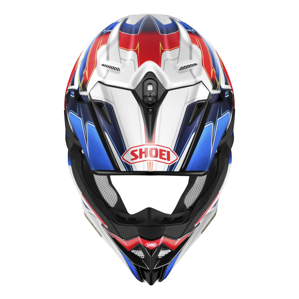 SHOEI Motocrosshelm VFX-WR 06 Sparkle TC-10, weiss-blau-rot
