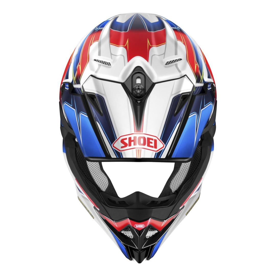 SHOEI Motocrosshelm VFX-WR 06 Sparkle TC-10, weiss-blau-rot