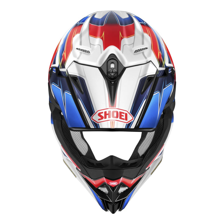 SHOEI Motocrosshelm VFX-WR 06 Sparkle TC-10, weiss-blau-rot
