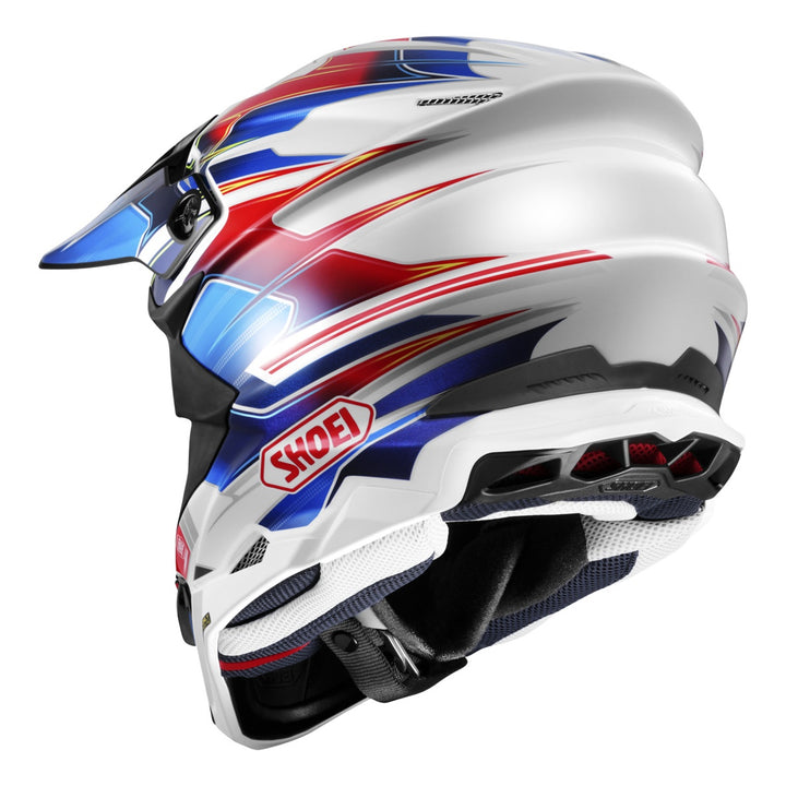SHOEI Motocrosshelm VFX-WR 06 Sparkle TC-10, weiss-blau-rot