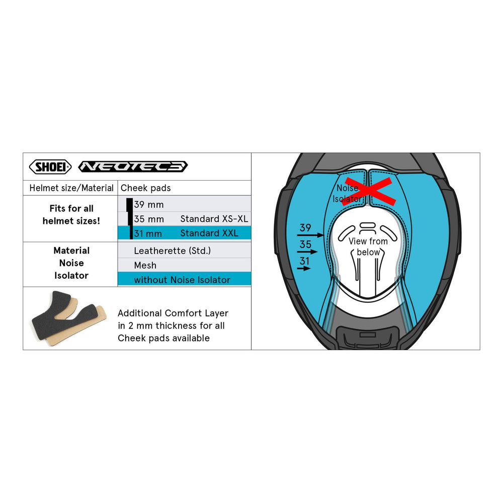 SHOEI SHOEI Wangenpolster NEO3 Type-QM 