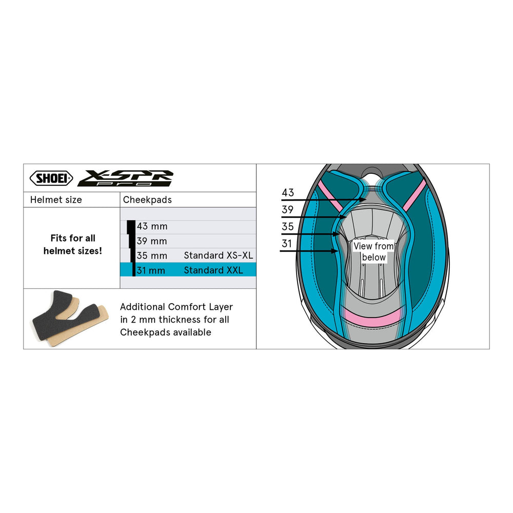SHOEI SHOEI Wangenpolster Typ-P 