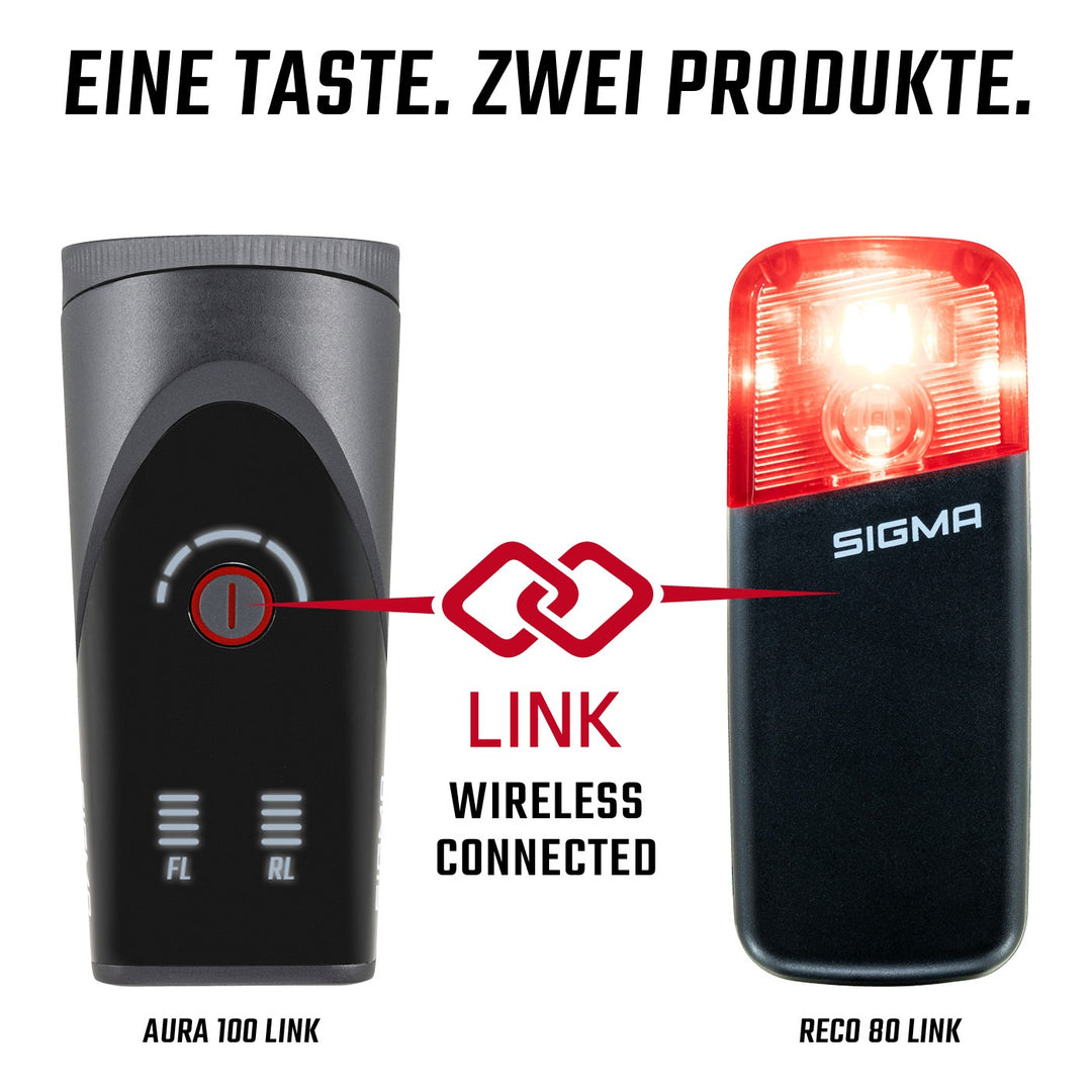 SIGMA SPORT Sigma Rücklicht Reco 81 link Radar schwarz