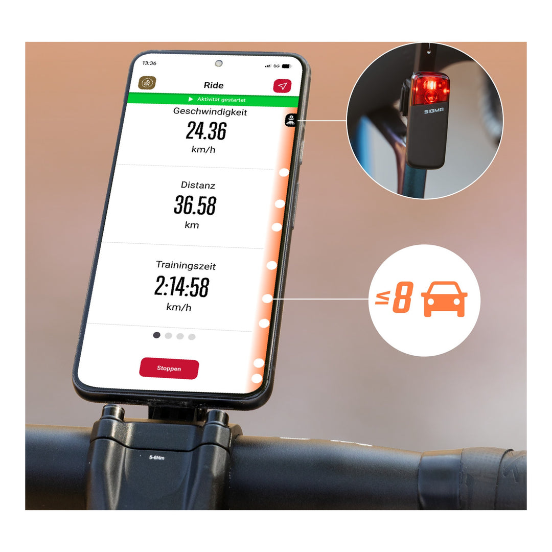 SIGMA SPORT Sigma Rücklicht Reco 81 link Radar schwarz