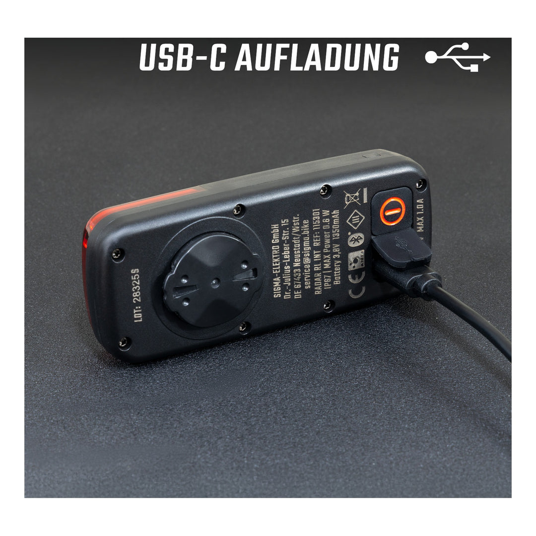 SIGMA SPORT Sigma Rücklicht Reco 81 link Radar schwarz